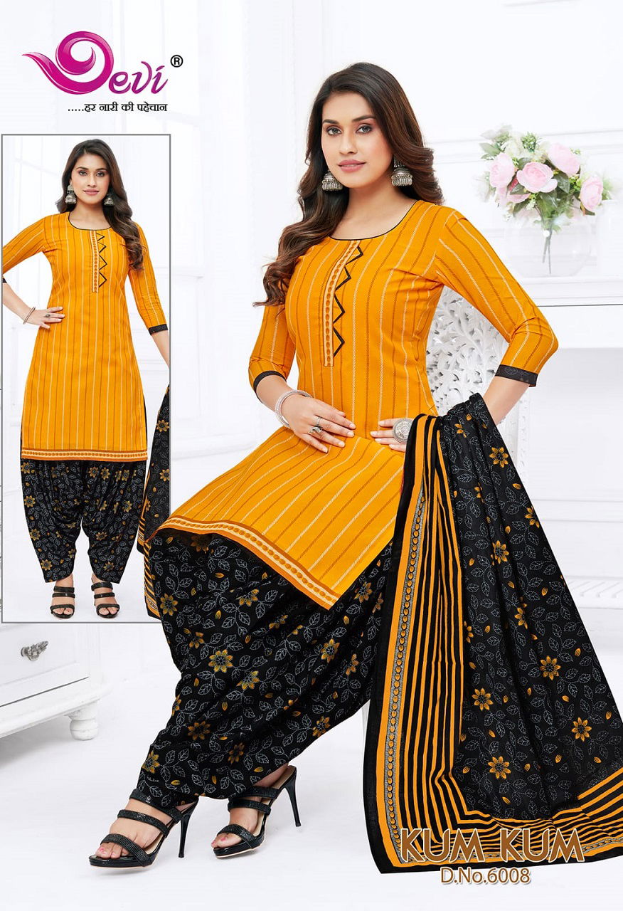 Devi Kum Kum Patiyala 6 Regular Wear Wholesale Readymade Cotton Dress
